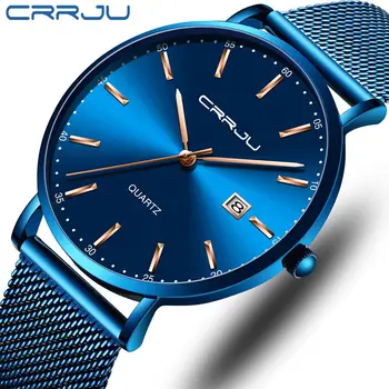 CRRJU мъжки часовници Най-добрата Марка на Луксозни ръчни часовници за Мъже Модерни Ежедневни тънки Минималистичные Кварцов часовник с дата Relogio Masculino