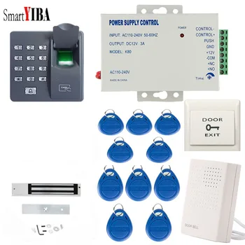 SmartYIBA RFID Биометричен пръстов Отпечатък Парола за Врата, Контролер за Достъп, Системата Dingdong Обаждане Електрическа Система за Заключване на вратите Източник на Захранване