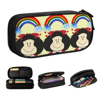 Прекрасни Преливащи се цветове Пеналы Mafalda за Момчета, Големи Пеналы за Съхранение, Аржентински Мультяшные Пеналы с Комиксами Quino, Училищни Аксесоари