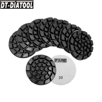 DT-DIATOOL 9 бр./компл. Диаметър на 4 инча Диамантена Смола Бетон Полиращи подложки с найлон подложка за обновяване на пода Шлифовъчни дискове с Диаметър 100 мм/4 