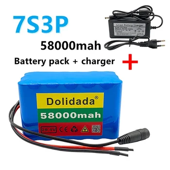 Dolidada 7S3P 18650 Batterie Lithium-Batterie 29,4 V 58000mAh Elektrische Fahrrad Moped/Elektrische/Li ion Akku mit ladegerät