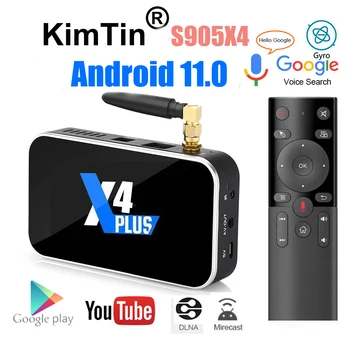X4 Plus ТЕЛЕВИЗИЯ Конзола с Android 9,0 оперативна памет DDR4 4 GB ROM, 64 GB Amlogic S905X4 2,4 G 5G WiFi 1000M 4Kx2K 2 GB 16 GB BT4.2 HD телеприставка X4 Cube
