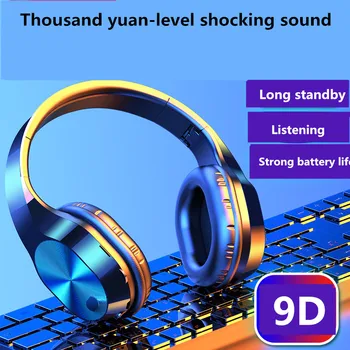 Главоболие Слушалки Bluetooth Слушалки Tws 5.1 Audifonos Безжични Слушалки 9D Слот Микрофон С Шумопотискане Auriculares Кабелни Слушалки