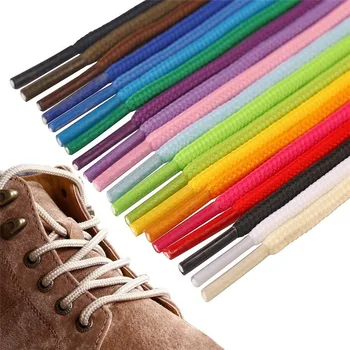 1 чифт Кръгли обувки, Дантелени обикновена ежедневни маратонки дантела прозорци за почивка, Унисекс, Разноцветни Шнурове за деца и възрастни, 120 см