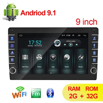 1 Din Android 9,1 Автомобилен Мултимедиен MP5 Плейър Универсален Автомобилен Радиоприемник GPS Навигация Авторадио Централна FM USB 2 + 32 GB Кола Стерео