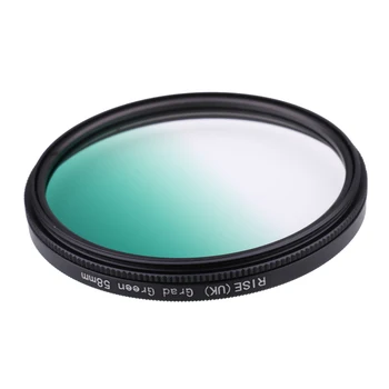 Филтър на камерата 58 мм Постепенен Зелен Цветен филтър на обектива за Nikon D3100 D3200 D5100 Огледален Обектив на Камерата
