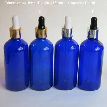 продажба на едро 100x100 мл Синьо Стъкло Реагент Течна Бутилка-Пипета, Краен За Ароматерапия стъклена Бутилка За Опаковане на Етерично масло
