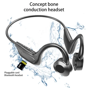 Нови Слушалки С Костна Проводимост, Спортни Слушалки За Джогинг, Водоустойчив Безжични Bluetooth Слушалки С микрофон, Поддръжка на TF SD-Карти