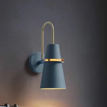 Скандинавски Креативен Стенен Лампа macaron, Модерна всекидневна, Алеи, Стълби, малка странична лампа за спални, Прости железни led осветителни тела WF1017