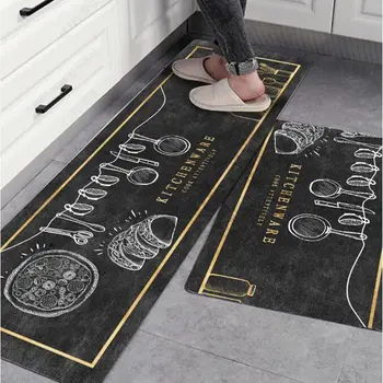 Водопоглощающий килим с кухненски подложка за пода маслостойкий подложка за баня нескользящий подложка за пода на касата на cartoony килим противообрастающий лесен за почистване