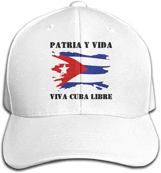 Patria Y Vida Viva Cuba Libre Бейзболна Шапка с Регулируема Козирка, Шапка за мъже и Жени, За пътуване на открито, Солнцезащитная Спортна Шапка, Шапка в Бял Цвят