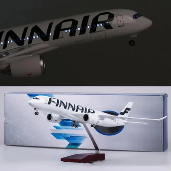 47 см 1/142 Мащабните Самолет Airbus A350 Finland Авиокомпания FINNAIR Модел W Лесен и Колесни Гласове Пластмасов Самолет От Смола За Събиране
