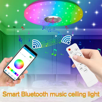 BT33-1 Модерни Led плафониери Домашно Осветление Приложение за Управление на RGB Bluetooth Музика Лампи За Спалня Умен