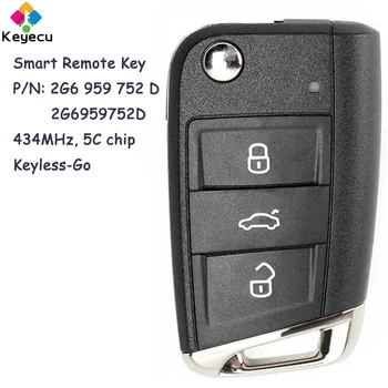 KEYECU OEM Keyless Go Smart Remote Автомобилен Ключ за Volkswagen Polo 2019 + за Skoda Golf и Seat Fob 2G6959752D 2G6 959 752 D 434 Mhz