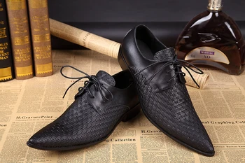 Chaussure Homme/Мъжки Обувки От Крокодилска Кожа; Мъжки Обувки От Естествена Кожа На Нисък Ток с остър Пръсти; Класически Италиански Обувки; Марковите Лоферы