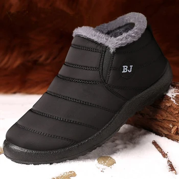 2022 Зимни мъжки обувки, Ботуши, Топла кожа на зимни спортни обувки на открито, Мъжки Зимни обувки, Непромокаеми Ботильоны, мъжки обувки