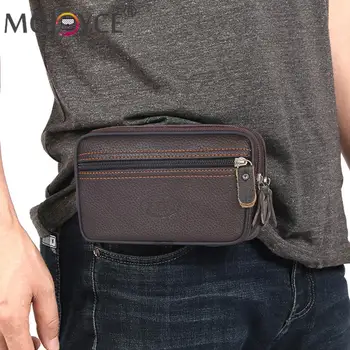 Модерен Мъжки Скута Чанти И Калъфи За Мобилен Телефон От Изкуствена Кожа, Преносими Чанти За Пътуване На Открито, Спортни Обикновена Скута Чанти С Цип