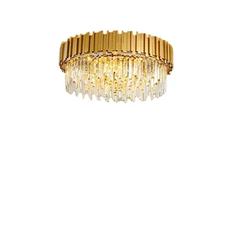 Модерни Златни/Черни Луксозни Кристални Полилеи LED Окачен/Тавана Лампа за Всекидневна Декор на Хотелска Зала Окачен Лампа