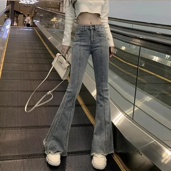 New high waisted jeans women ' s slim micro flared pants slim pants spring and autumn versatile pants дънки дамски модни