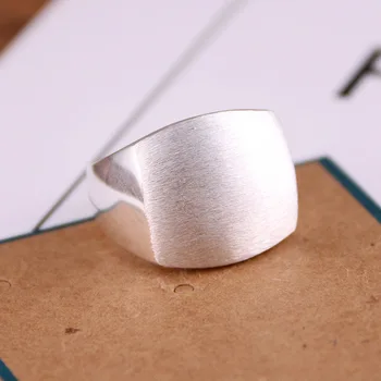 S925 оригинален пръстен от сребро пръстен женски стилно търкане храна прост темперамент универсални сребърни бижута