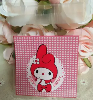 E1 Висококачествено розово решетчатая Мелодия опаковъчна хартия opp чанта самозалепващи дамски чанти чанта за шоколадови бисквити чанти за бисквити