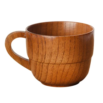 MagiDeal Здрава Естествена Дървена Халба Бира Чашата за Кафе са Ръчно изработени Сватбени Съдове, Ръчно изработени за студени и топли напитки 7 см