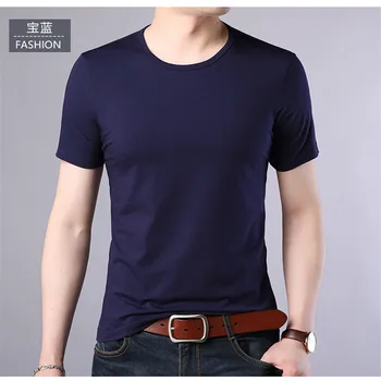 C1614-Тениска с къс ръкав за мъже 3 годишна новата тенденция на корейската версия на памучни пролетта мъжките дрехи с кръгло деколте и къс ръкав