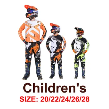 Фланелка и панталони за мотокрос, бебешки дрехи за големи момчета и момичета, детски костюм за моторните състезания, комплект екипировка, Мото-комплект, Вело-крос