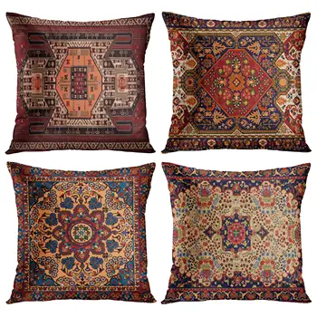 Червен марокански етнически модел къса листенцата плюшен калъфка калъф за диванной възглавници, украса на дома могат да бъдат персонализирани за вас 40x40