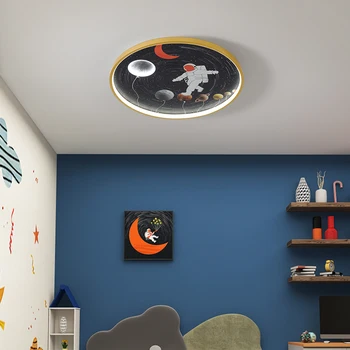 Led тавана лампа модерен минималистичен лампа за спални творчески карикатура астронавт модел детска стая, лампа за вътрешно осветление лампи