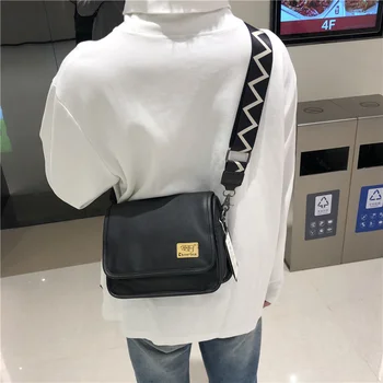 готина японската и корейската чанта през рамо с панделка, ежедневни мъжки и дамски младежка чанта с панти капак, мъжка чанта през рамо