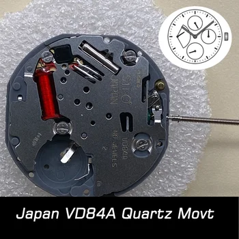 Япония VD84A Кварцов Часовник Механизъм Многофункционален 24 Часа от Дата Хронограф Секунди Подмяна на Резервни Части за Часовници