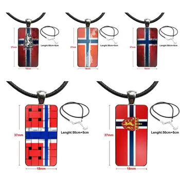 Норвегия Флаг Стъкло Кабошон Висулка Верижки И Колиета Правоъгълник Мода Верижки И Колиета, За Да Жени Децата Подарък