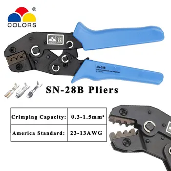 Цвят SN-28B dupont набор от обжимных инструменти обжимные клещи клеммный съвет клещи за кабели клеми скоба комплект инструмент