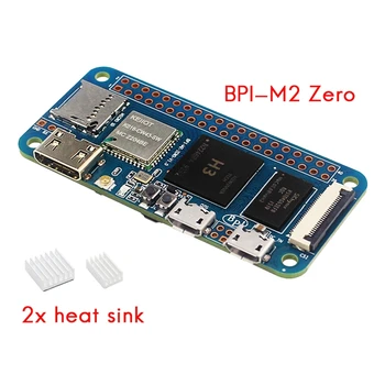 За Banana Pi BPI-M2 Zero + 2X Радиатор Allwinner H3 4-ядрен Cortex-A7 512 MB DDR3 Съвет за развитие Като Raspberry Pi Zero W