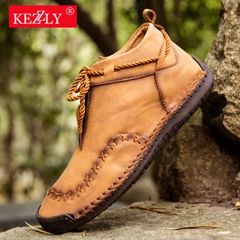 Нови мъжки улични ежедневни обувки KEZZLY, модни мъжки обувки на големия размер на мълния