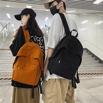 Унисекс Училищна чанта жена студент Корейски Harajuku ulzzang гимназия голям капацитет найлонова раница дама пътен раница
