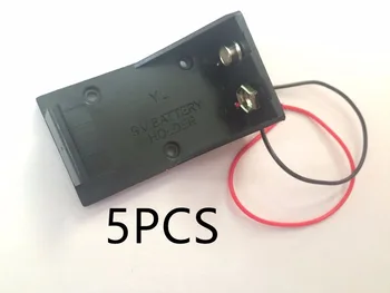 5PCS волтова батерия 9V Скоба Притежателя Калъф Кутия с Фиксирани Кабели направи си САМ