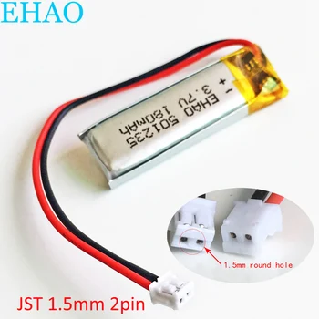 EHAO 501235 3,7 180 mah LiPo Литиево-Полимерна Акумулаторна Батерия JST ZH 1,5 мм 2pin жак За Mp3 Bluetooth GPS, Слушалки