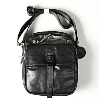Оригиналната кожена чанта през рамо от кожата растително дъбени ръчно изработени, мъжка кожена чанта през рамо с централен слой, кожена чанта на едно рамо c