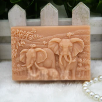 слон САМ Силиконова форма за сапун слон ръчно изработени сапуни форми силикагел форми на свещ форма на украса на тортата инструменти за печене