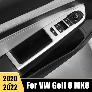 За Volkswagen VW Golf 8 MK8 2020 2021 2022 2023 Неръждаема Стомана Вратата на Колата, Прозореца Стъкло Асансьор Бутон за Включване Тампон Аксесоари