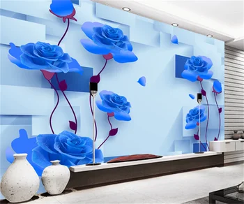 Конфигуриране на всеки размер тапети стенопис в скандинавски стил синя чародейката 3D TV разтегателен фон стикери за стена снимка стикери papel parede