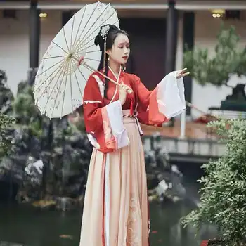 Дамски Празнична Облекло за Народни Танци Hanfu за Жени, Винтажное Ретро Страхотна Китайското Традиционната Рокля с Бродерии, Облекла За Момичета
