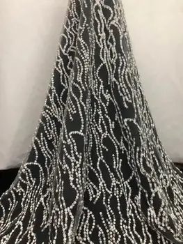 модерен стил с клееным позлатени африканска мрежа лейси плат JOY-22637 женски тюлевое дантела за сватбени партита dre