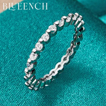 Blueench 925 чисто прост пръстен с цирконий е подходящ за женското предложения и брак модни темпераментни бижута