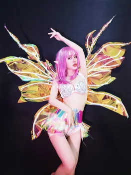 нощен клуб, бар гого dance парти Индивидуални големи крила на пеперуда вечерни DS шоу Хелоуин костюми за cosplay