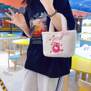 Плюшен чанта-тоут Hello Kitty Sanrios Cinnamoroll My Melody с Шарките на аниме, Скъпа-Голямата Голям Чанта За Съхранение, Портфейл За Монети, Косметичка