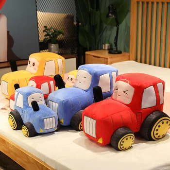 NiceTractor и багер Плюшени Играчки Kawaii Автомобил Кукли, Плюшени Възглавници на Автомобила Креативен Коледен Подарък За Рожден Ден За Деца