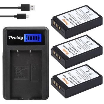 PROBTY 3 бр. PS-BLS1 PS BLS1 Батерия + LCD дисплей USB Зарядно Устройство за Olympus PEN E-PL1 E-PM1 EP3 EPL3 Evolt E-420, E-620, E-450, E-400, E-410